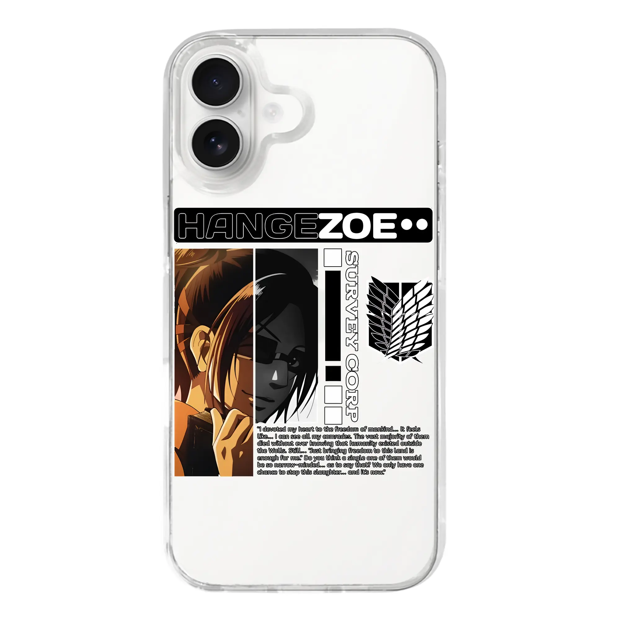 進撃の巨人 グッズ ハンジ・ゾエ - iPhone 17シリーズ 透明スマホケース – 薄型・耐衝撃・精密フィット保護カバー